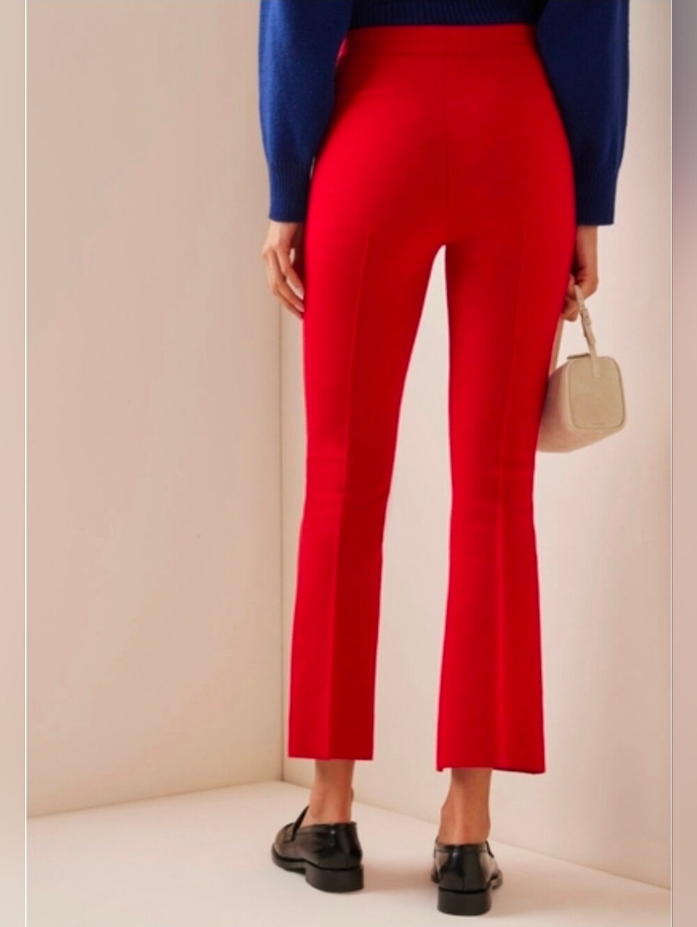 Women’s Red Cropped Stretch Pants - Picture 4 of 16